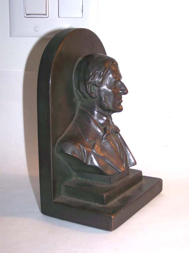 A Pair of Antique Bookends circa 1925 depicting RALPH WALDO EMERSON (1803-1882), famous orator and poet. — image 2